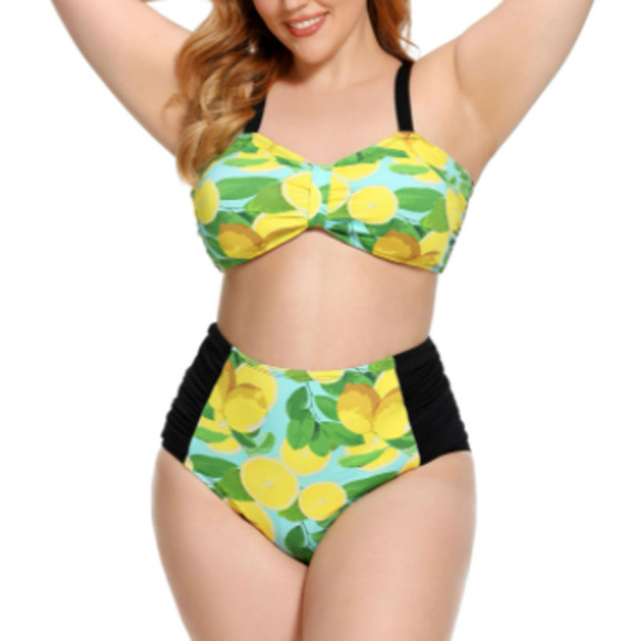 Plus Size Women Bikini Floral Printed Swimsuit beach wear - Picture 11 of 12